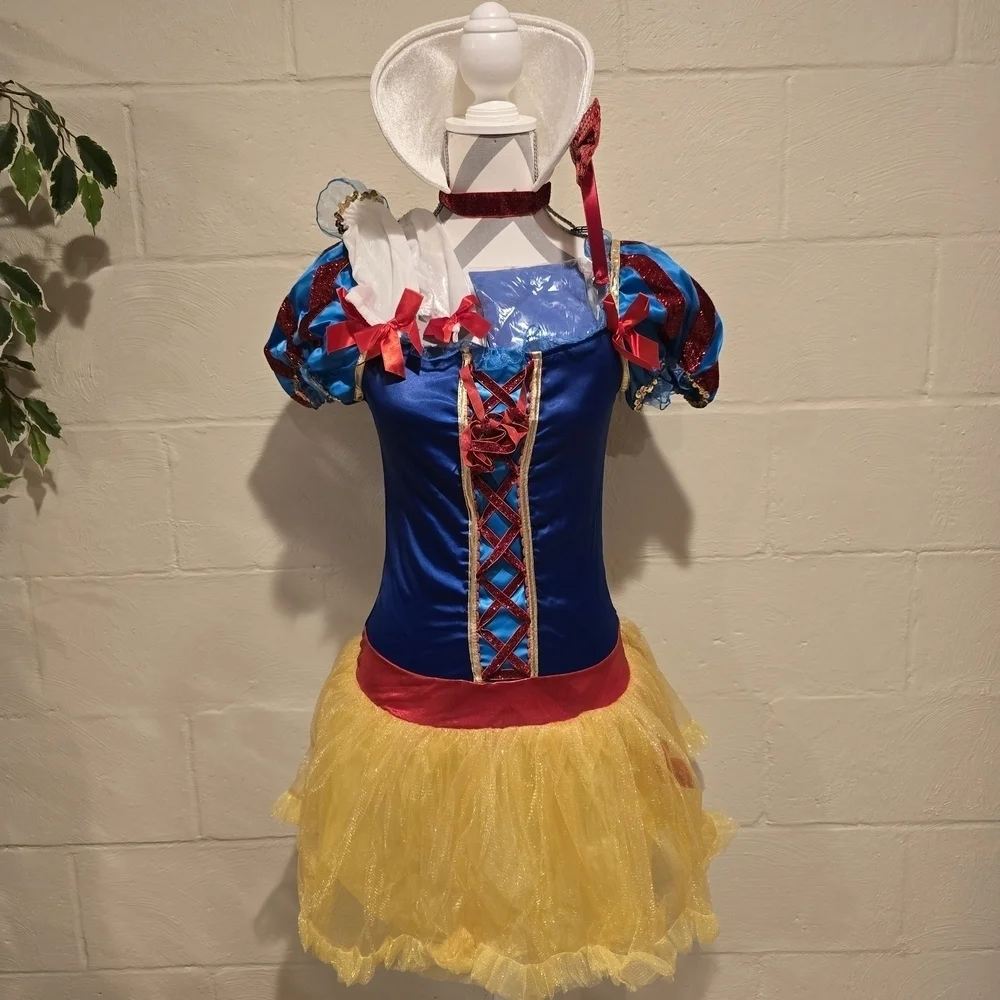 Disney JR Ladies Snow White 6 PIECE Costume Medium 7 - 9 Cosplay Halloween New.